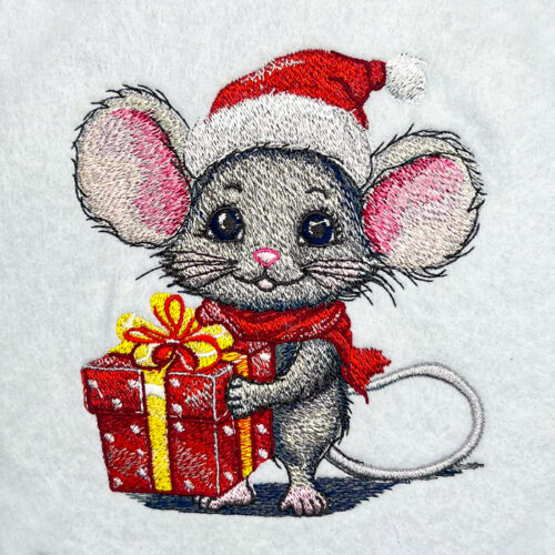 Santa Mouse 5 embroidery design