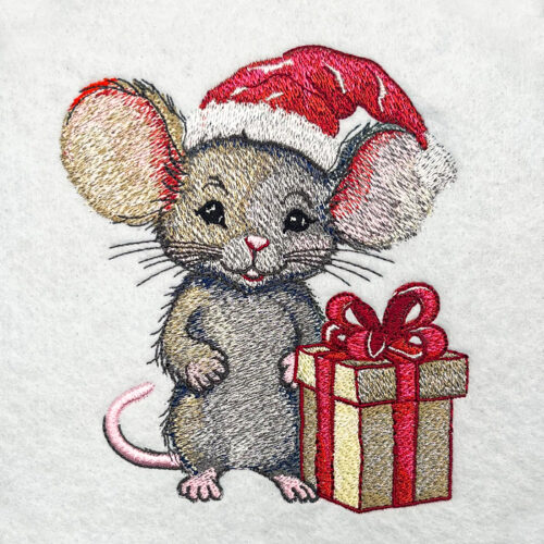 Santa Mouse 6 embroidery design