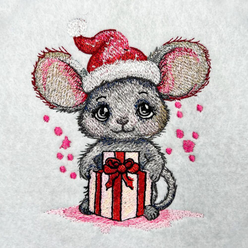 Santa Mouse 8 embroidery design