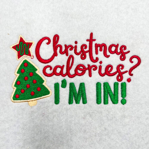 Christmas calories embroidery design