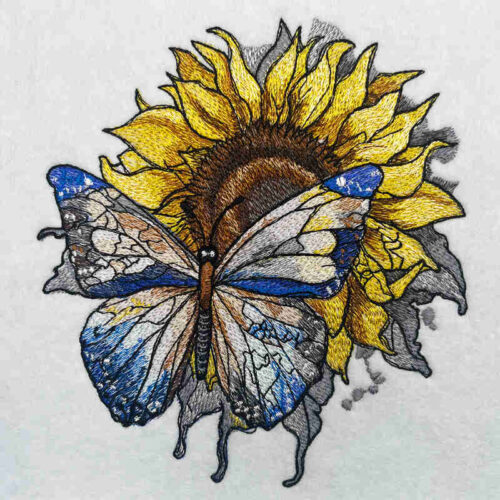 Sunflower butterfly 2 embroidery design